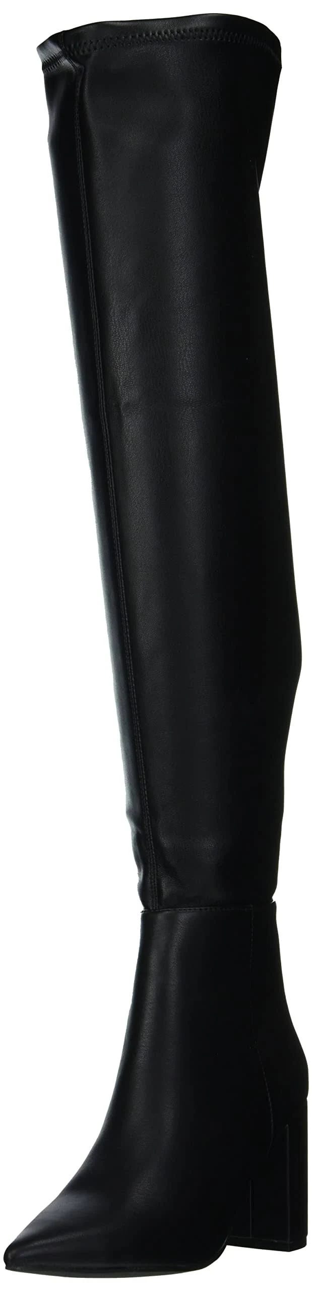 Chic Over-the-Knee Black Stretch Heel Boots | Image