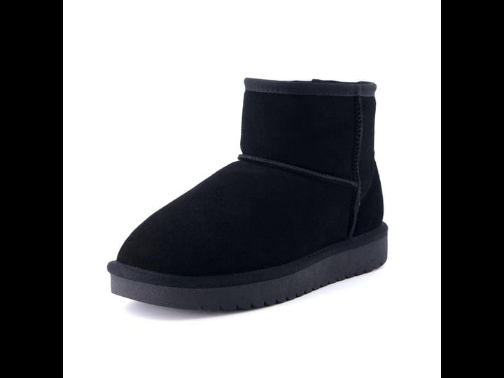 cushionaire-hipster-short-boots-suede-for-women-black-12