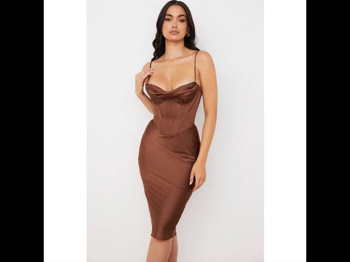 house-of-cb-womens-brown-satin-myrna-corset-midi-dress-size-8-1