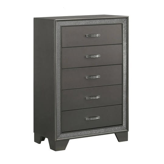 benjara-zuka-47-inch-tall-5-drawer-dresser-chest-faux-diamond-trim-modern-gray-1