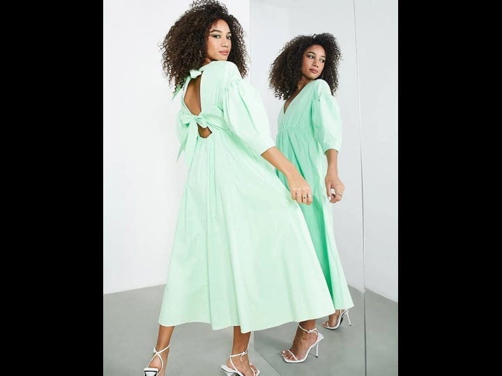 asos-design-bow-back-long-sleeve-cotton-dress-in-light-green-at-nordstrom-size-2-us-1