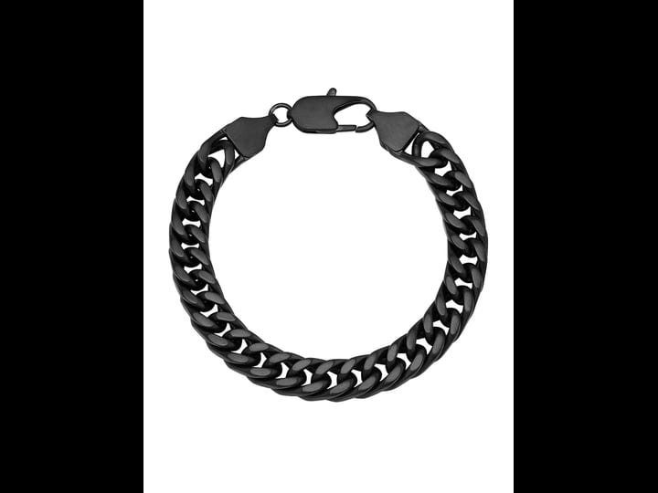 brilliance-fine-jewelry-mens-black-stainless-steel-curb-link-chain-bracelet-1