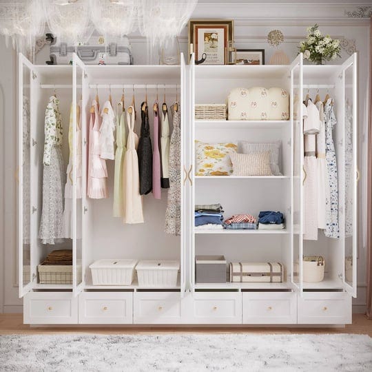 chic-modular-closet-system-wardrobe-units-armoires-home-organization-94-4w-6doors-3shelves-1