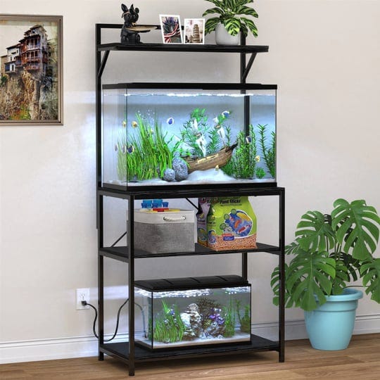 gdlf-20-29-gallon-fish-tank-stand-with-plant-shelf-aquarium-stand-with-storage-shelf-black-1