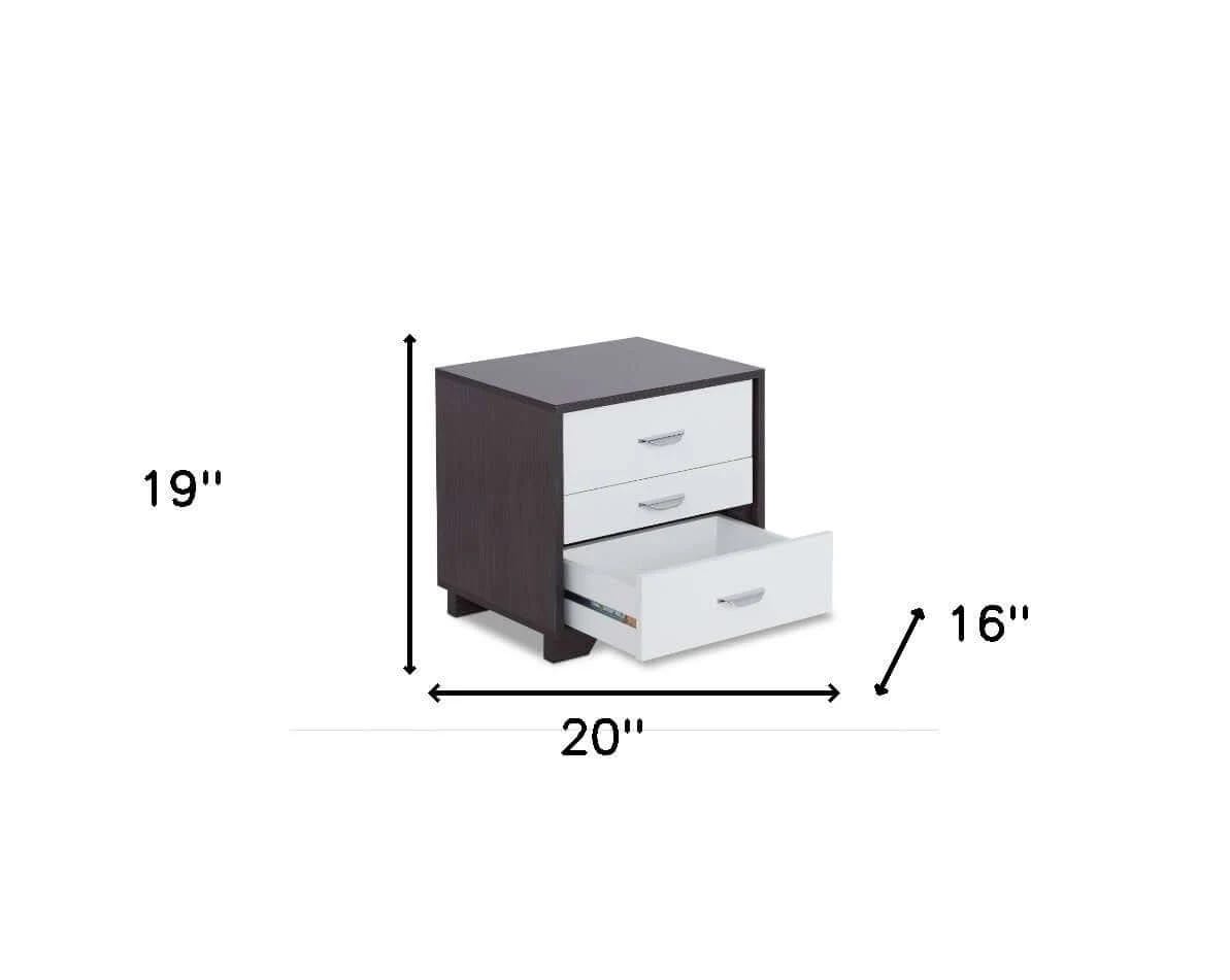 Black and White Metal 3 Drawer Nightstand for Easy Storage and Modern Aesthetics | Image