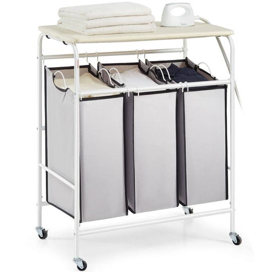 vevor-3-section-laundry-sorter-cart-with-ironing-board-laundry-hamper-heavy-duty-with-lockable-wheel-1