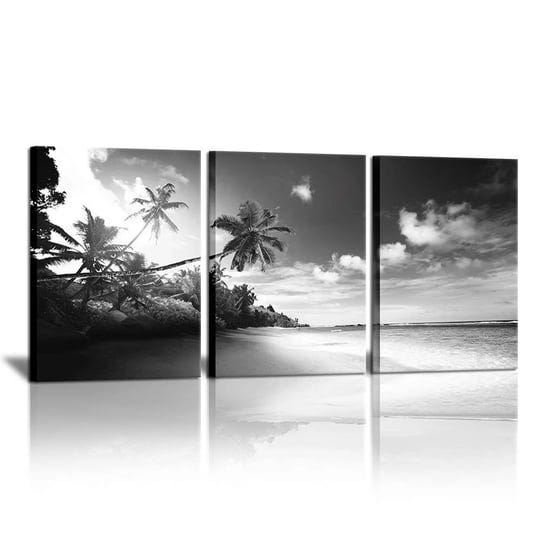 3-panels-black-and-white-beach-canvas-wall-art-pictures-hawaii-troical-palm-tree-artork-sea-ocean-la-1