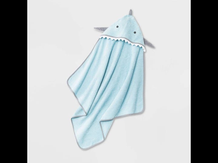 cloud-island-baby-boys-blue-critter-shark-hooded-towel-target-1