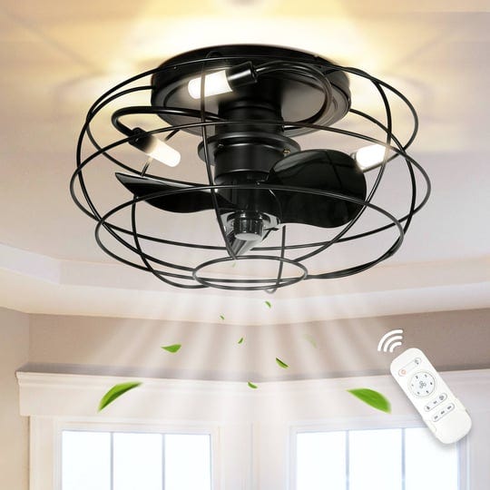 wedealfu-inc-15-inch-3-blades-cage-ceiling-fan-light-6-speed-timing-w-remote-and-bulb-size-black-1