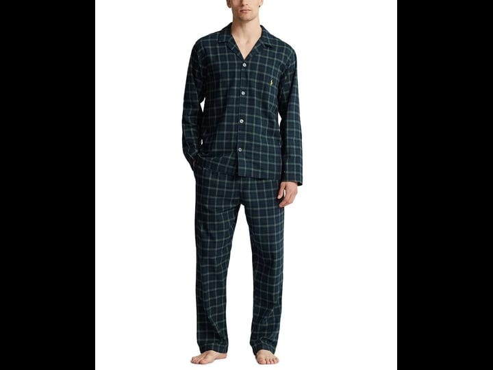 polo-ralph-lauren-mens-2-pc-cotton-flannel-sleep-set-green-size-medium-easton-plaid-1