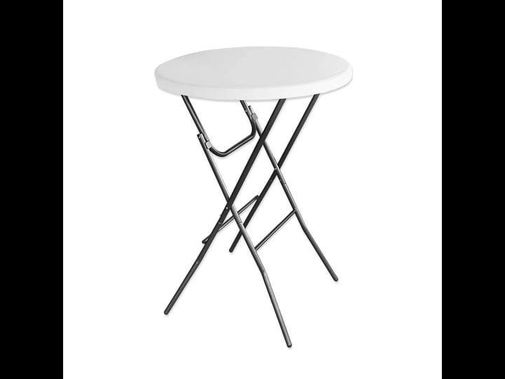 gnomiya-32in-high-top-table-cocktail-table-granite-white-portable-bar-height-round-folding-table-wit-1