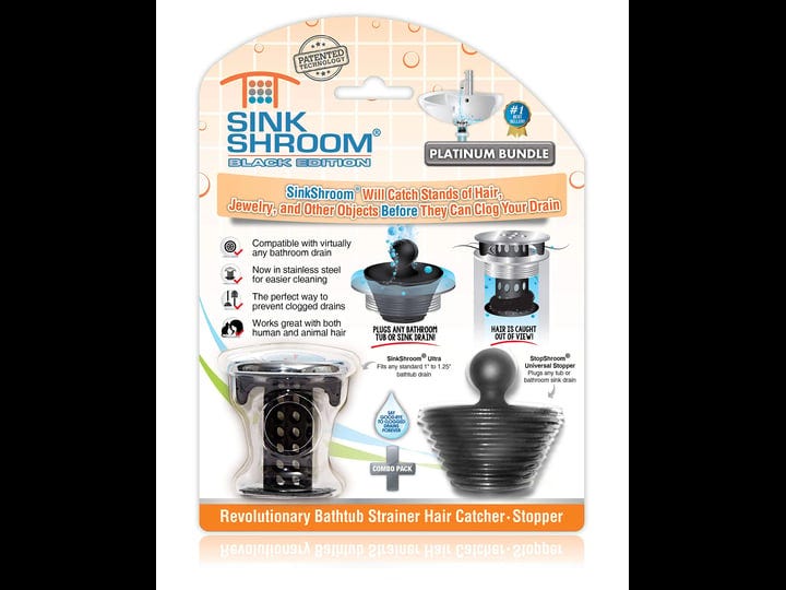 sinkshroom-blkssstp22-revolutionary-bathroom-sink-drain-protector-hair-catcher-strainer-snare-black--1