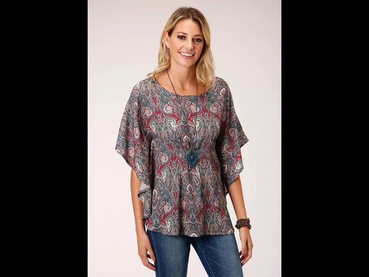 roper-womens-sage-rayon-nylon-paisley-print-s-s-blouse-1