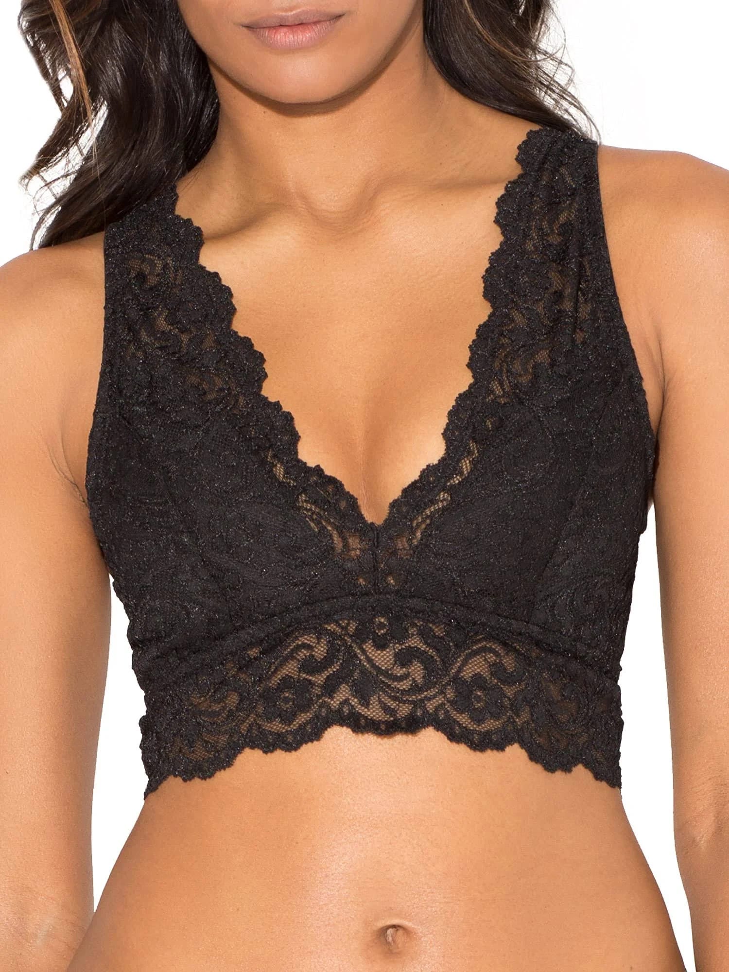 Lace Wireless Women's Bralette with Removable Padding - Pull-On Closure | Image