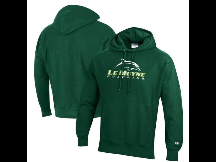 mens-champion-green-le-moyne-dolphins-reverse-weave-fleece-pullover-hoodie-size-large-1