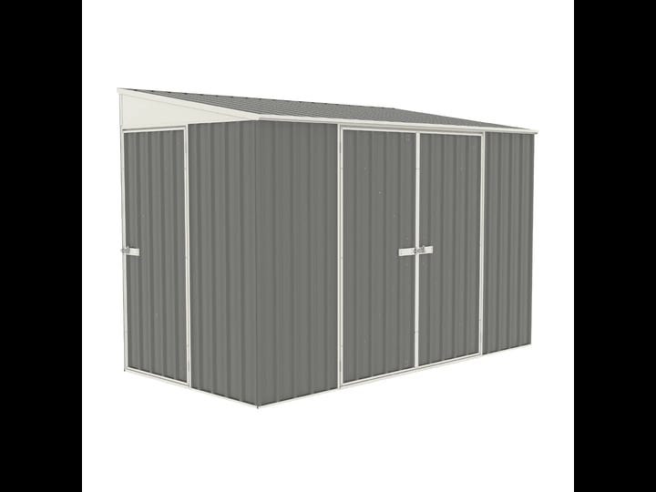 absco-10x5-ft-lean-to-metal-bike-shed-woodland-gray-1