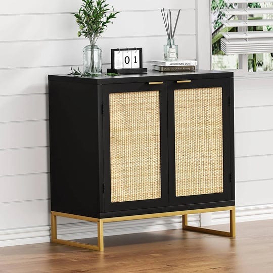 anmytek-rattan-sideboard-buffet-kitchen-storage-cabinet-with-2-doors-modern-black-accent-cabinet-for-1