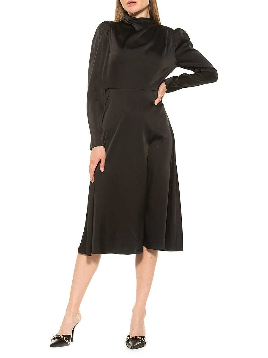 Fashionable Black Midi Dress for Summer | Image