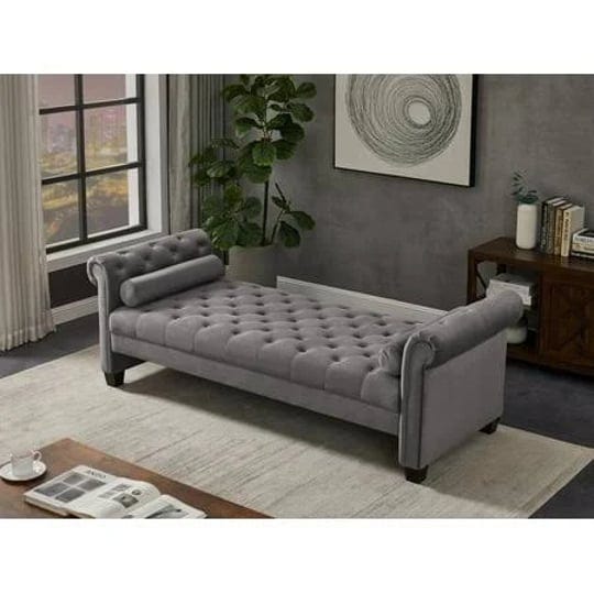 hutwife-82-inch-velvet-end-of-bed-bench-button-tufted-sofa-stool-bench-upholstered-benchdark-gray-1