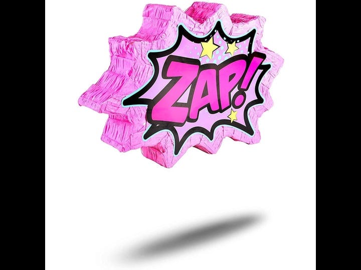 pink-comic-book-zap-pinata-for-girls-superhero-themed-party-supplies-and-decorations-17x11-2-in-1