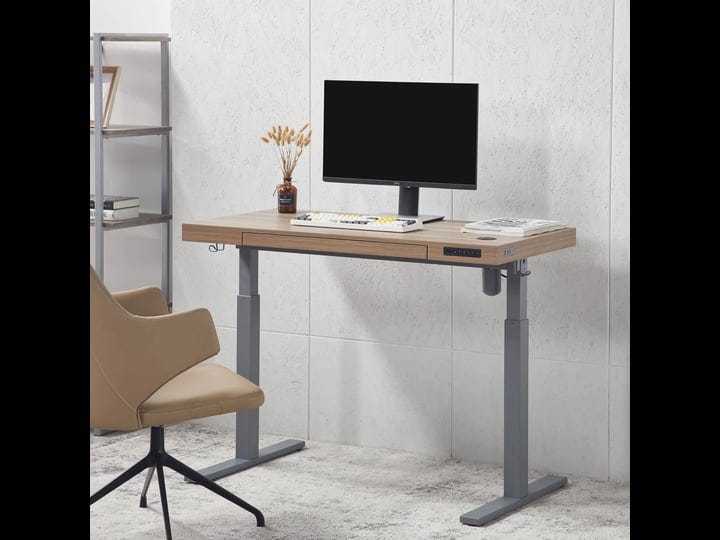 kowo-k305-electric-height-adjustable-standing-desk-with-drawer-greige-grey-size-48-inch-1