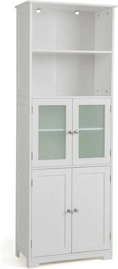 giantex-64-tall-bathroom-storage-cabinet-freestanding-kitchen-pantry-cupboard-with-2-cabinets-white-1