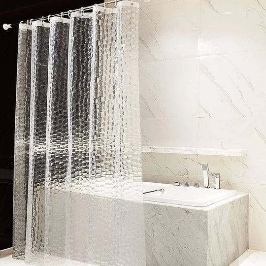 otraki-long-shower-curtain-semi-clear-72-x-78-inch-3d-water-cube-design-eva-plastic-transparent-bath-1