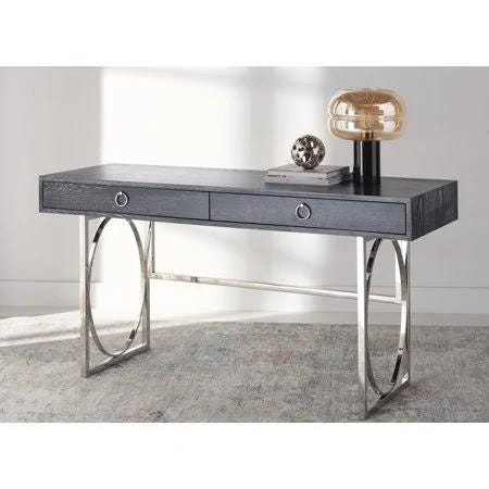 Geometry-Inspired 2 Drawer Rectangular Writing Desk | Image