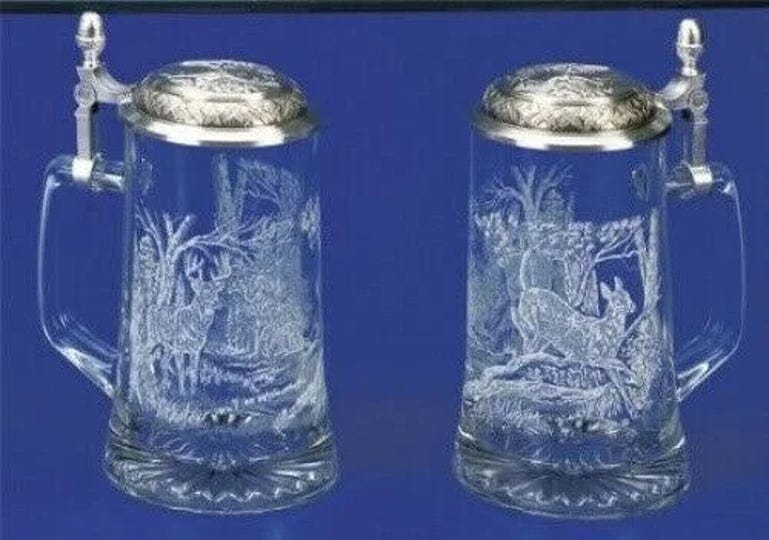 james-meger-glass-white-tail-deer-stein-etched-german-glass-beer-stein-w-pewter-lid-made-in-germany-1