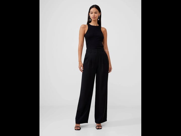 french-connection-womens-harry-suiting-pants-black-size-1