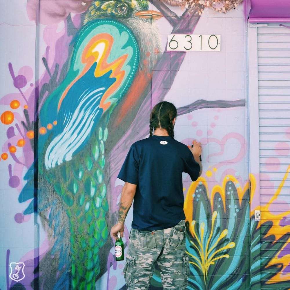 becksbeer Tools of the trade, a can and a cold one. @ErnestoMaranje leaving his mark on #LittleHaiti with a #BecksUrbanCanvas.