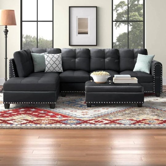alger-97-wide-left-hand-facing-sofa-chaise-with-ottoman-three-posts-leather-type-black-faux-leather-1