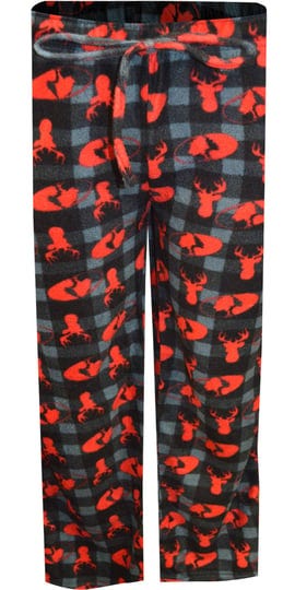 mossy-oak-mens-black-and-red-plaid-fleece-lounge-pants-for-men-size-medium-100-polyester-1