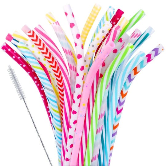 janyun-30-pieces-reusable-plastic-straws-bpa-free-9-colorful-printing-hard-platic-stripe-drinking-st-1