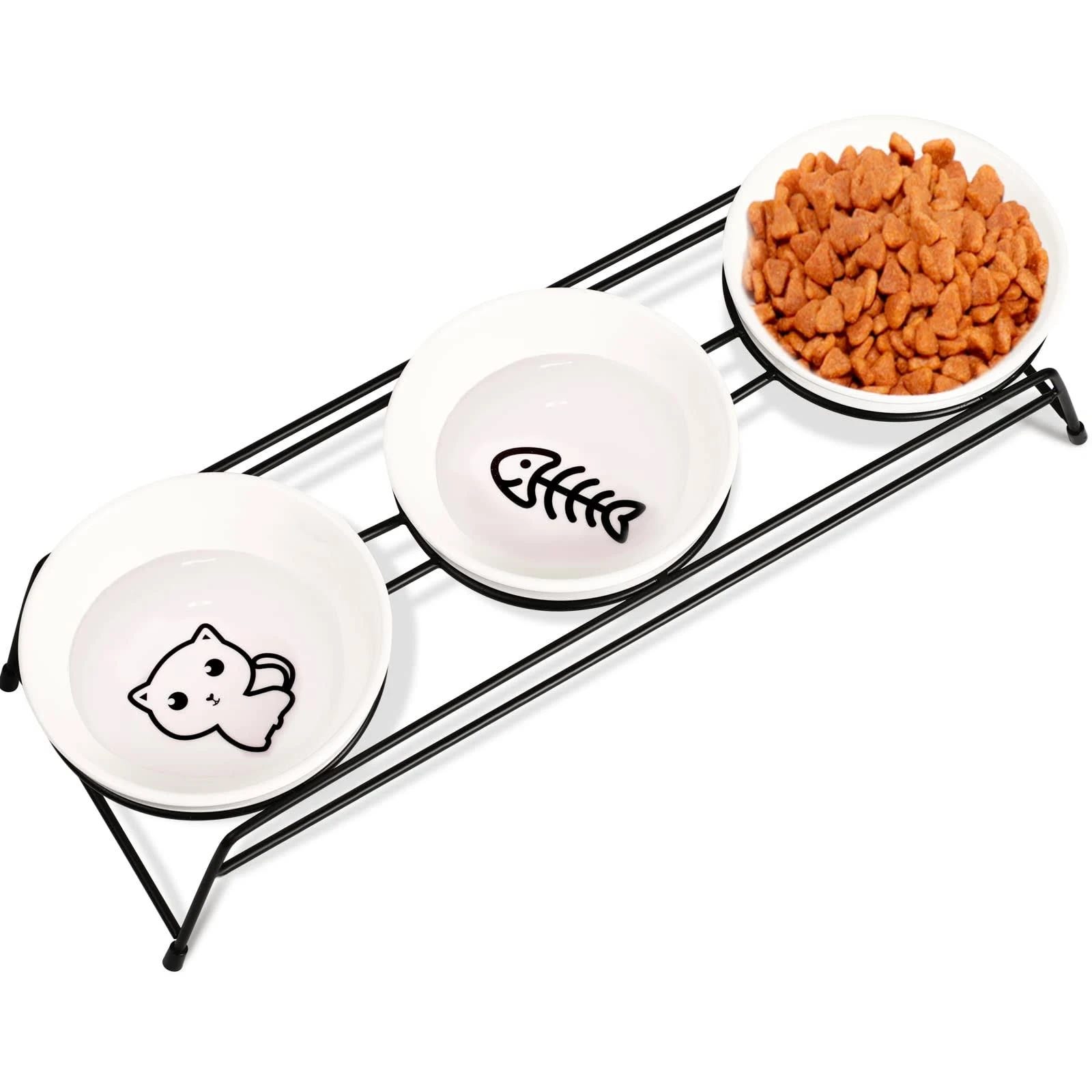 Premium Raised Cat Food Bowls with Stainless Steel Stand | Image