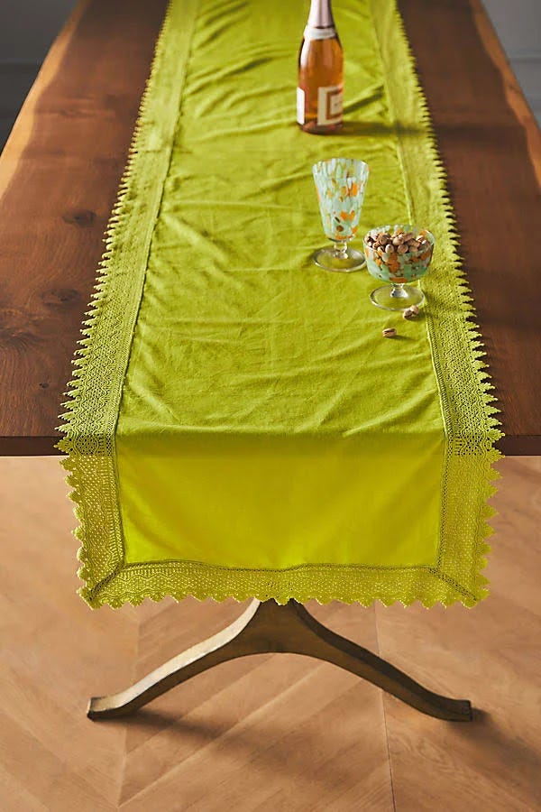 Cotton Lace Trim Table Runner by Anthropologie | Image