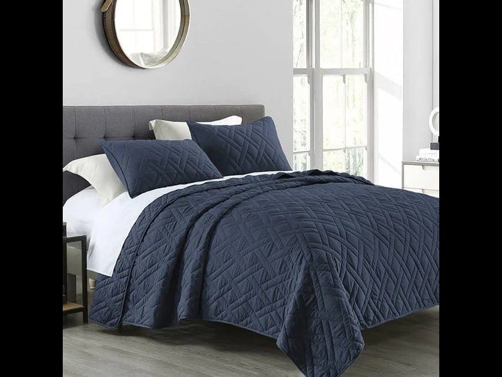 horimote-home-quilt-set-queen-size-navy-blue-classic-geometric-diamond-stitched-pattern-ultra-soft-m-1