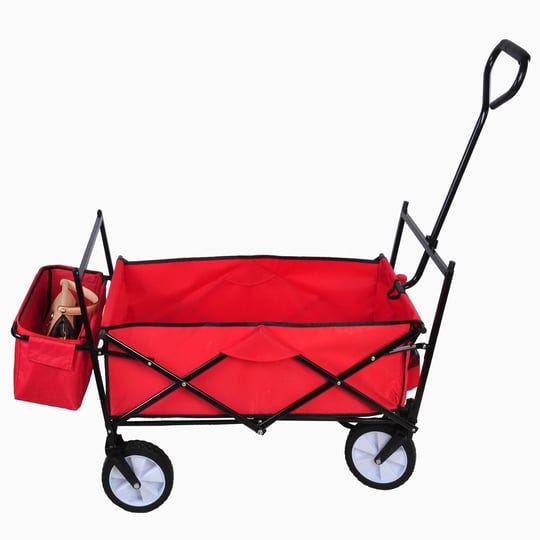 garden-shopping-beach-cart-folding-wagon-with-box-150lbs-capacity-red-1