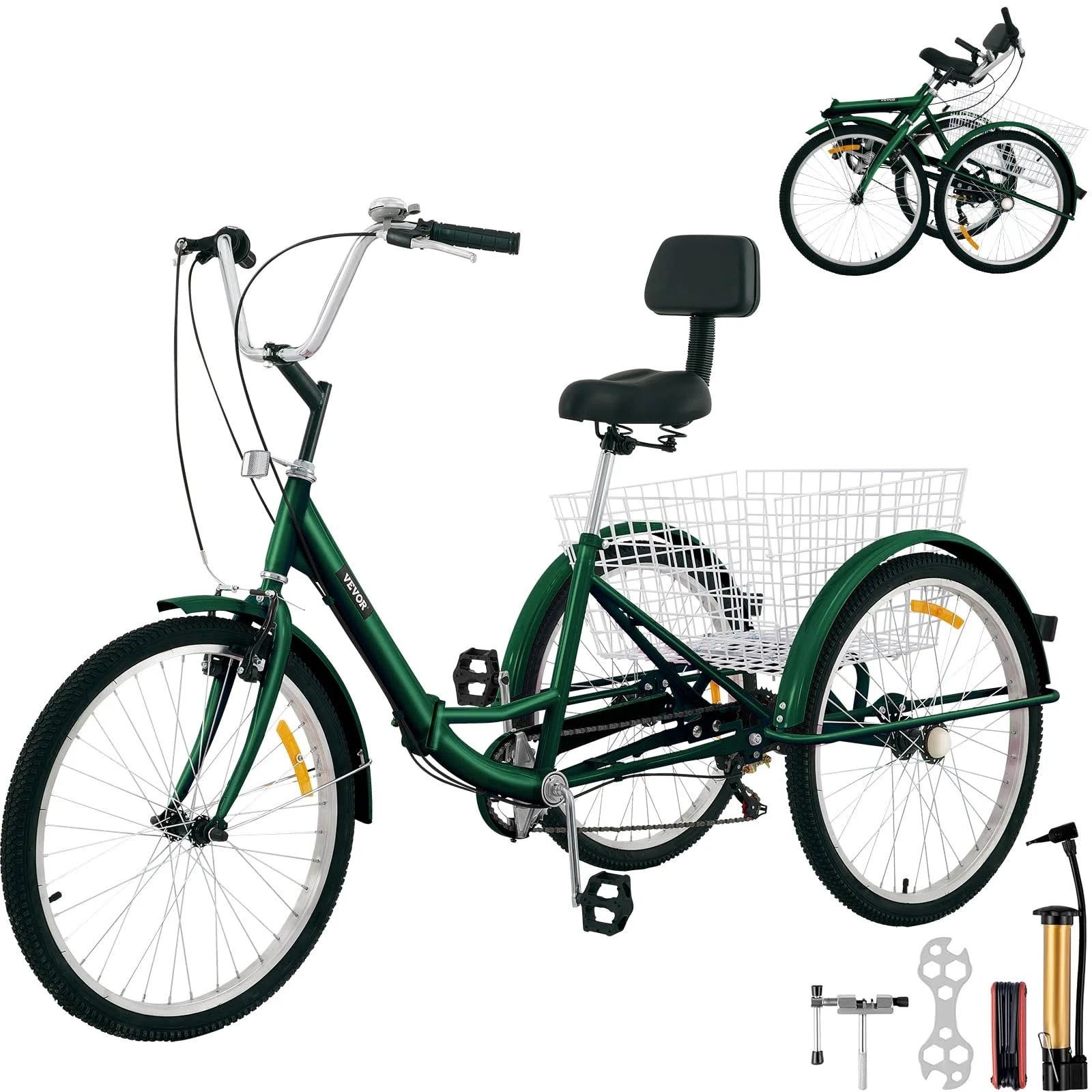 VEFOR Foldable Adult Tricycle with Colorful Design | Image