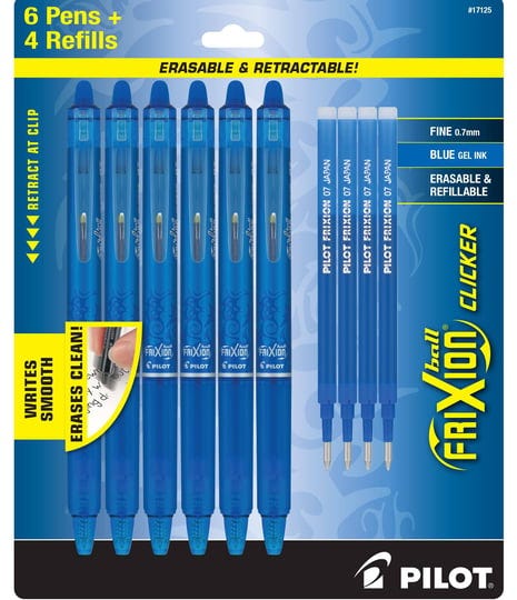 pilot-frixion-erasable-pens-6-pack-of-blue-ink-pens-4-bonus-refills-frixion-clicker-erasable-pens-re-1