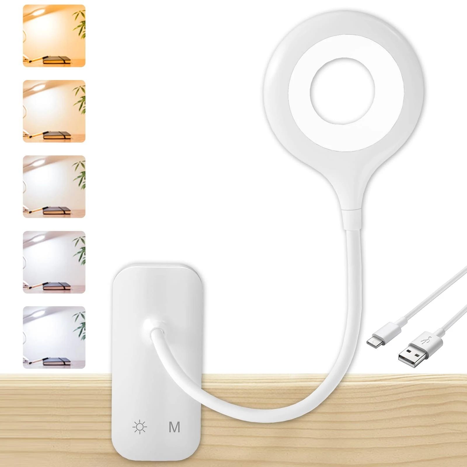 CUHIOY LED Reading Light: Adjustable Clip-On Lamp for Bed and Headboard | Image