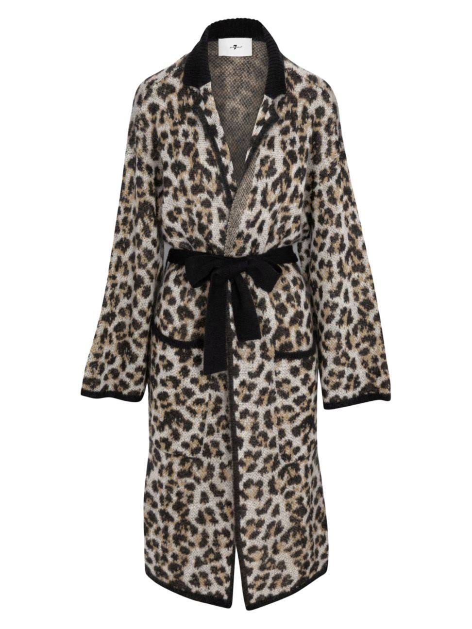 Leopard Animal Print Jacquard Sweater Cardigan | Image