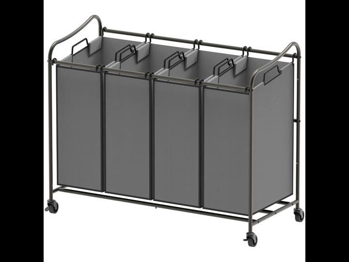 simplehouseware-4-bag-heavy-duty-laundry-sorter-rolling-cart-dark-grey-1