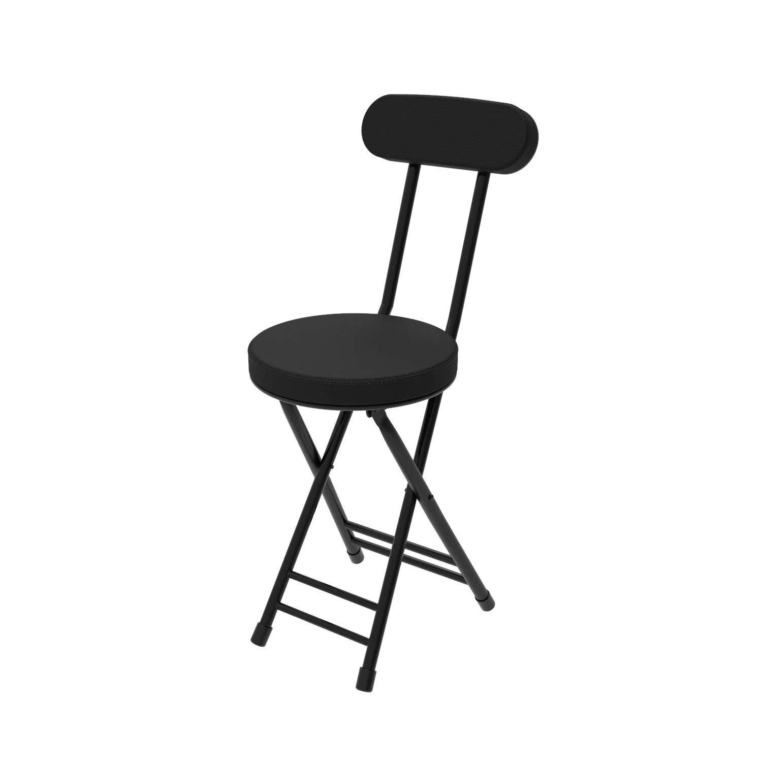 Heavy-Duty, Folding Round Stool with Padded Seat and Portable Design | Image