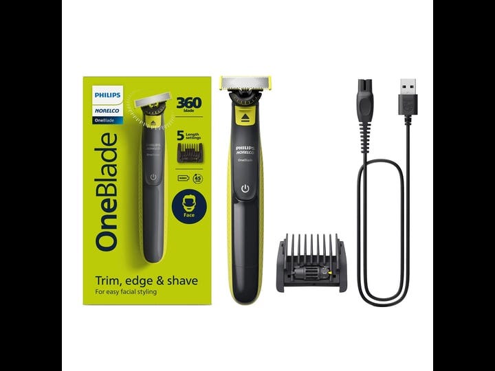 philips-norelco-oneblade-360-face-hybrid-electric-trimmer-and-shaver-frustration-free-packaging-qp27-1