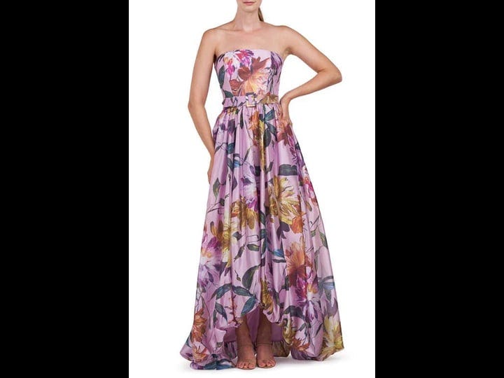 kay-unger-womens-evangeline-floral-organza-strapless-gown-pink-mauve-size-9