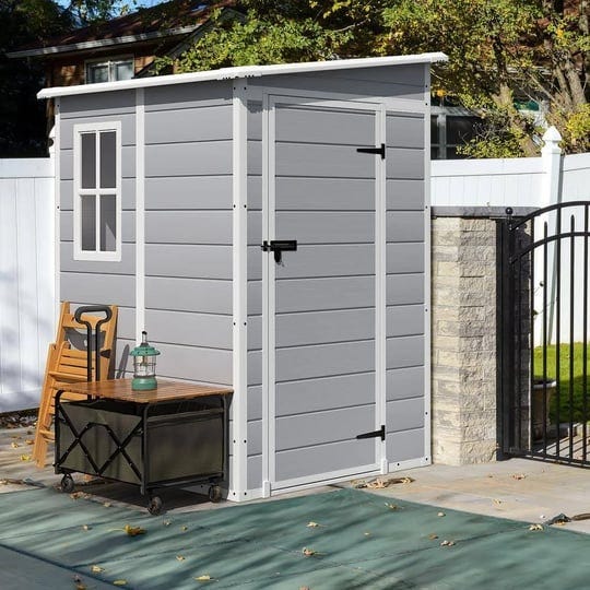 5-ft-w-x-4-ft-d-matte-gray-patio-resin-shed-extruded-plastic-outdoor-storage-shed-with-window-and-fl-1