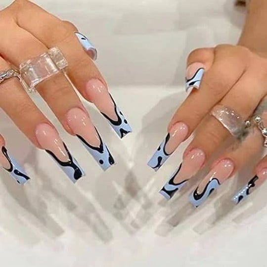 hnapa-coffin-press-on-nails-long-fake-nails-blue-french-tip-ballerina-acrylic-nails-black-24pcs-glos-1