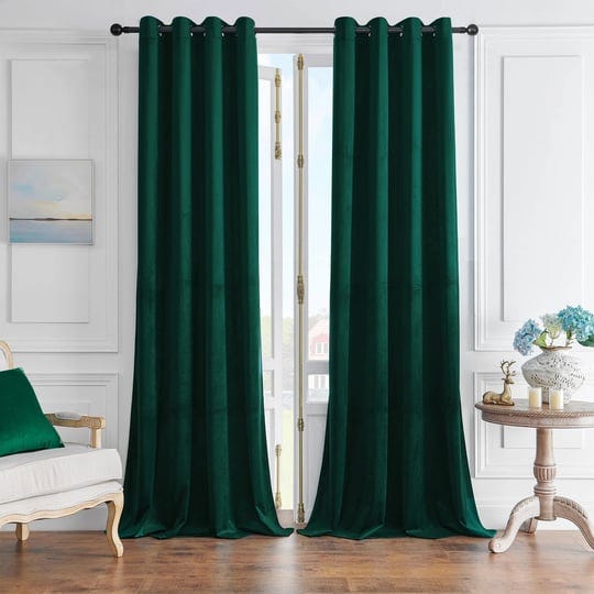 timeper-velvet-green-curtains-96-inches-grommet-blackout-heat-insulated-curtain-panels-holiday-backd-1