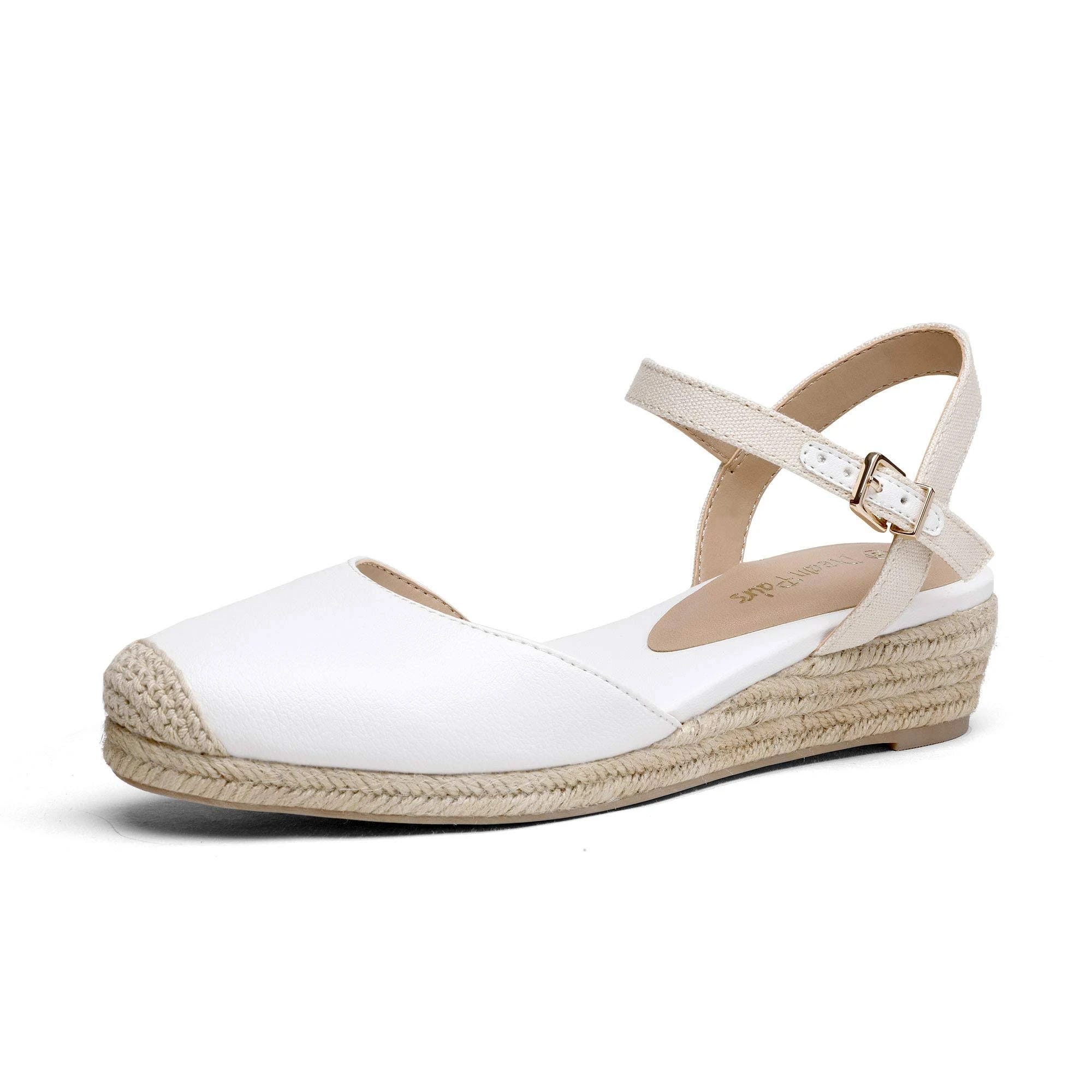 Comfortable White Espadrille Wedge Sandals | Image